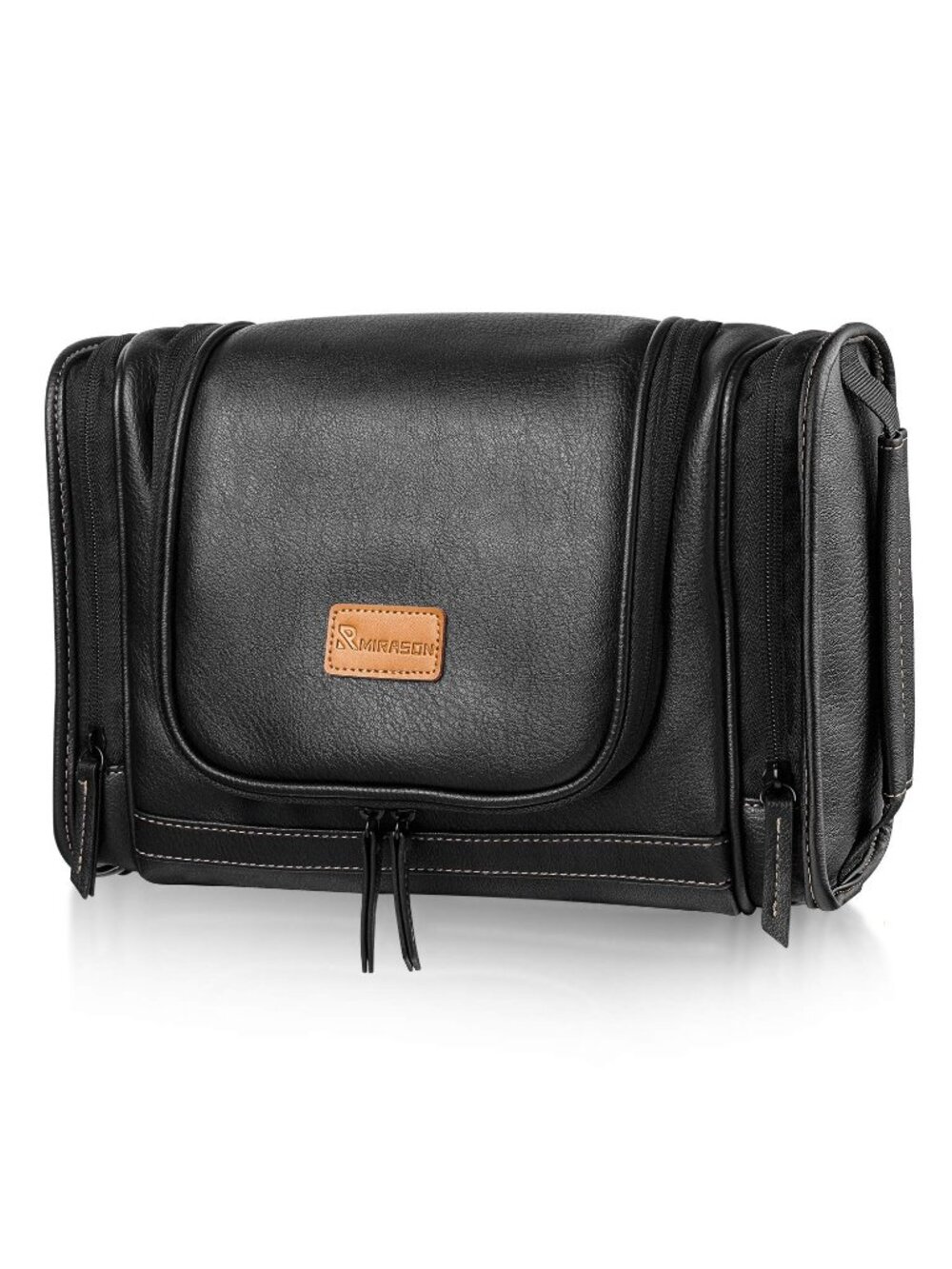 New Black PVC Leather Hanging Toiletry Bag Waterproof Travel Organizer